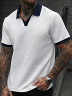 Mens Polo Shirt Contrast Binding Knit Short Sleeve – Valron