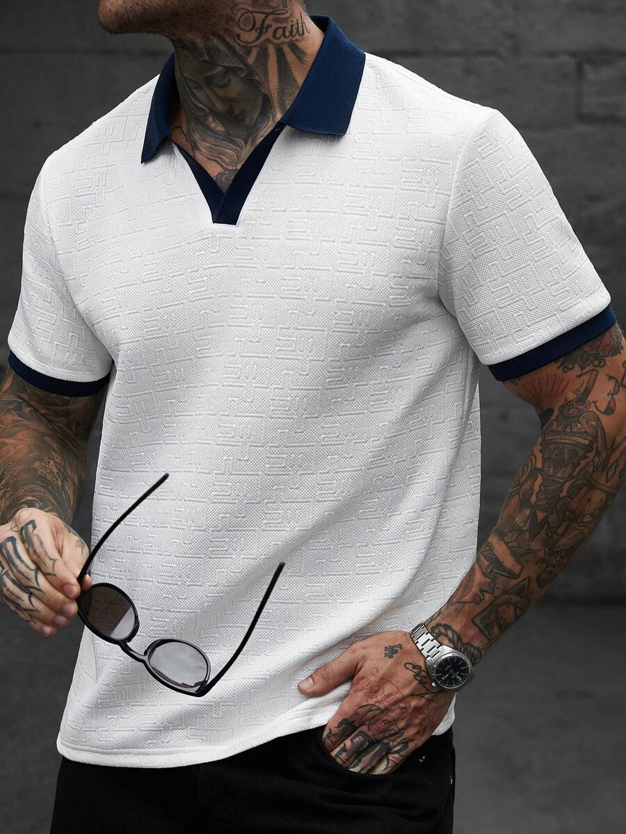 Mens Polo Shirt Contrast Binding Knit Short Sleeve – Valron