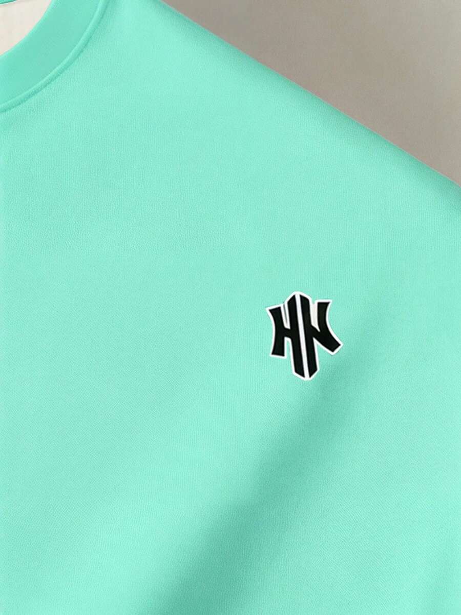 Mens T-Shirt Color Block Drop Shoulder Casual Summer Tee – Valden