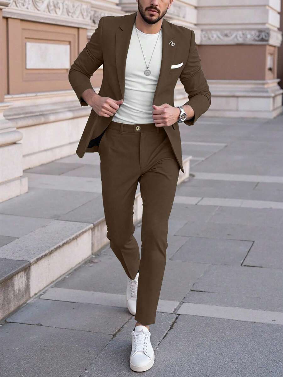 Men's Suit Blazer and Pants Set Slim Business Formal – Garvon