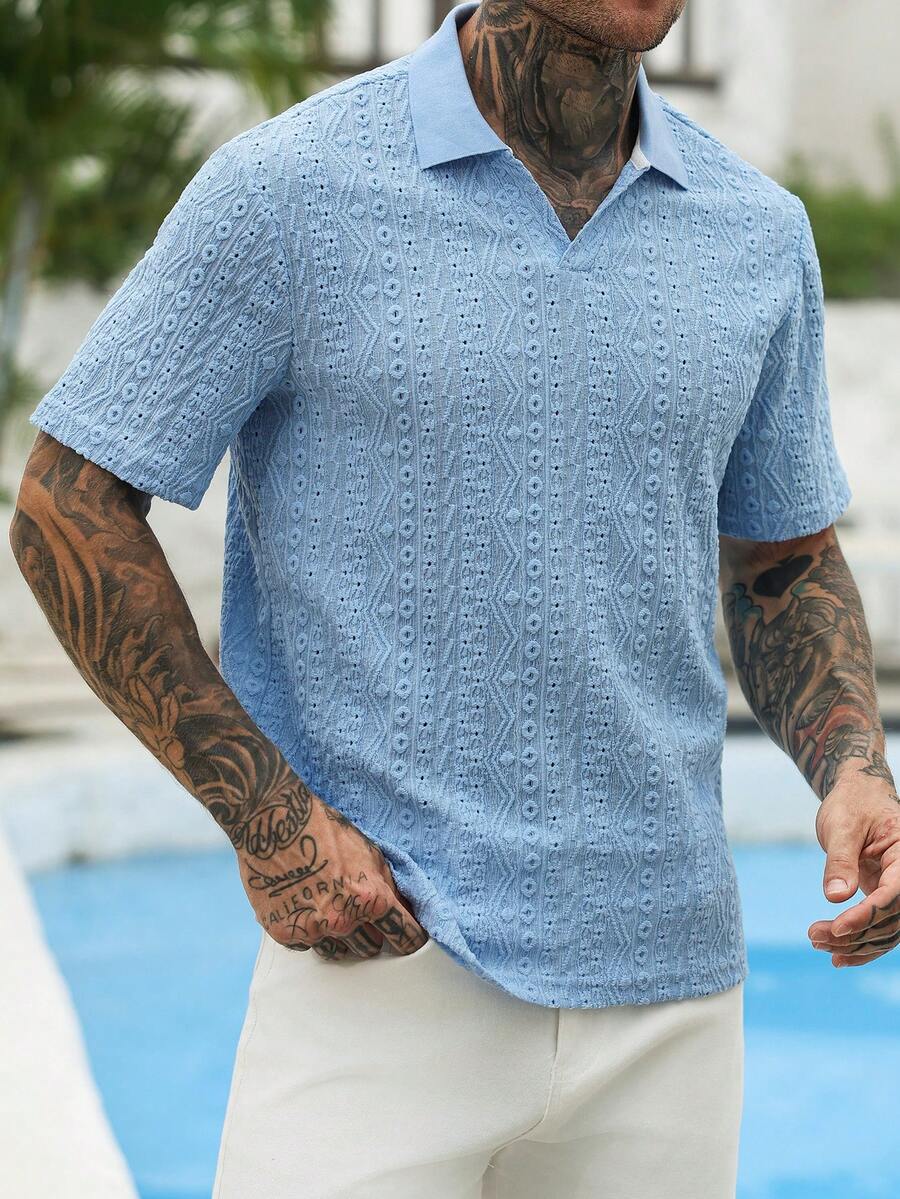 Mens Polo Shirt Contrast Binding Knit Short Sleeve – Valron