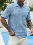 Mens Polo Shirt Contrast Binding Knit Short Sleeve – Valron