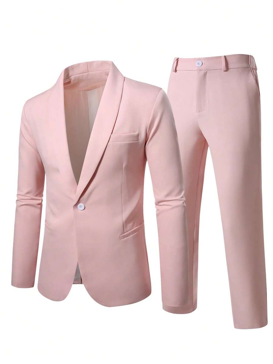 Mens Trouser Suit Shawl Collar Blazer Two-Piece Set – Vandro