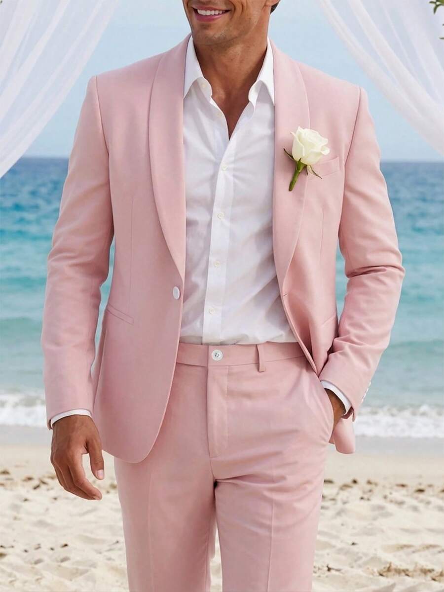 Mens Trouser Suit Shawl Collar Blazer Two-Piece Set – Vandro