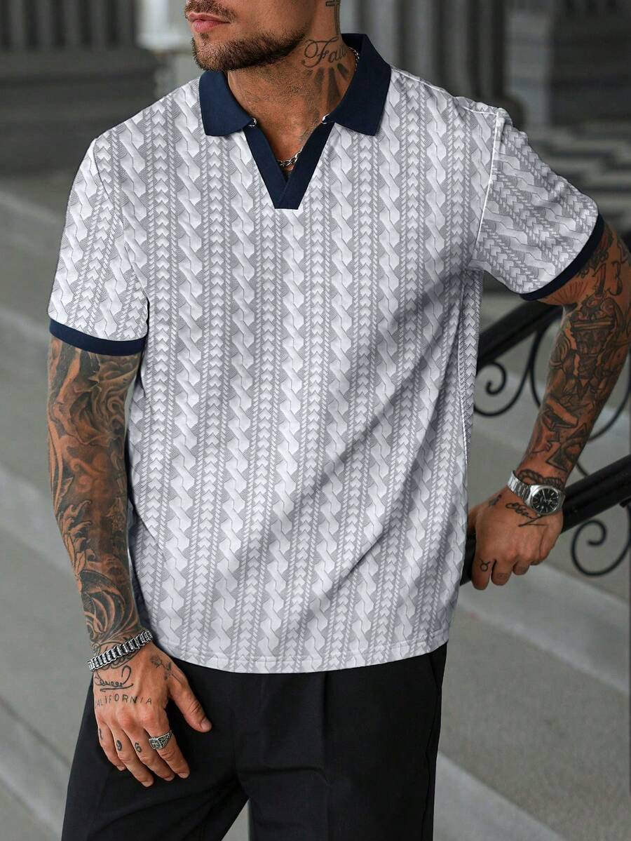 Mens Polo Shirt Contrast Binding Knit Short Sleeve – Valron