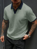 Mens Polo Shirt Contrast Binding Knit Short Sleeve – Valron