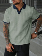 Mens Polo Shirt Contrast Binding Knit Short Sleeve – Valron