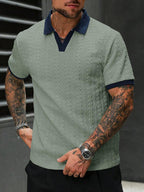 Mens Polo Shirt Contrast Binding Knit Short Sleeve – Valron