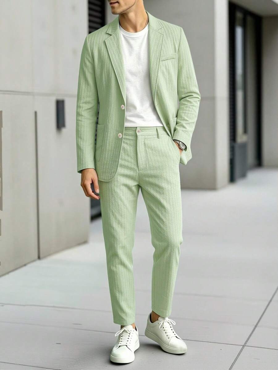 Men's Suit Blazer and Pants Set Slim Business Formal – Garvon