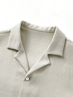 Mens Pant and Shirt Set Jacquard Short Sleeve Button-Up – Tarlen