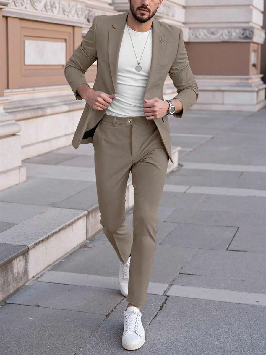 Men's Suit Blazer and Pants Set Slim Business Formal – Garvon