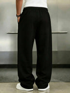 Mens Pant Wide Leg Drawstring Sweatpant Solid Relaxed Fit – Galdron