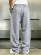Mens Pant Wide Leg Drawstring Sweatpant Solid Relaxed Fit – Galdron