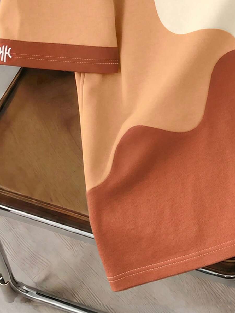 Mens T-Shirt Color Block Drop Shoulder Casual Summer Tee – Valden