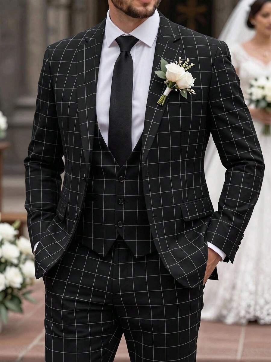 Men's Suit Blazer and Pants Set Slim Business Formal – Garvon
