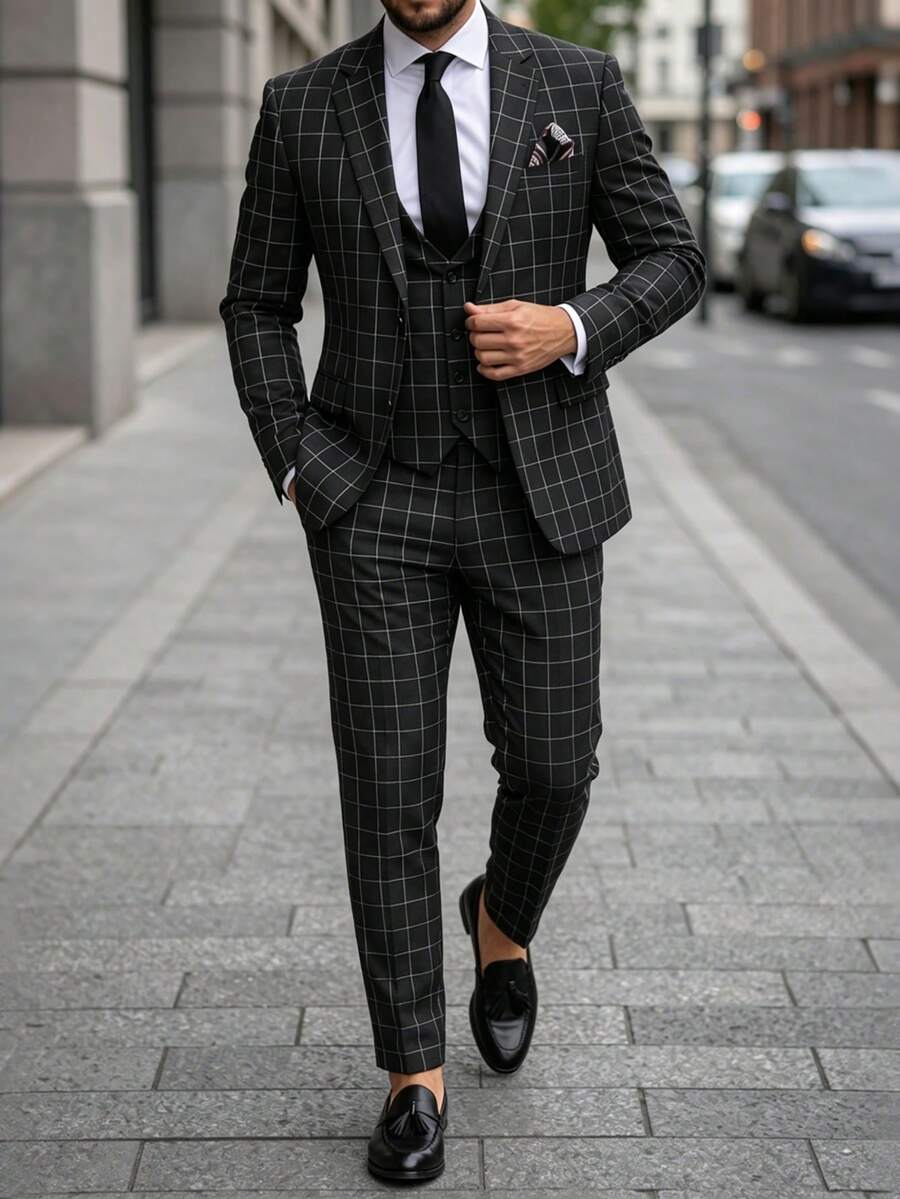 Men's Suit Blazer and Pants Set Slim Business Formal – Garvon