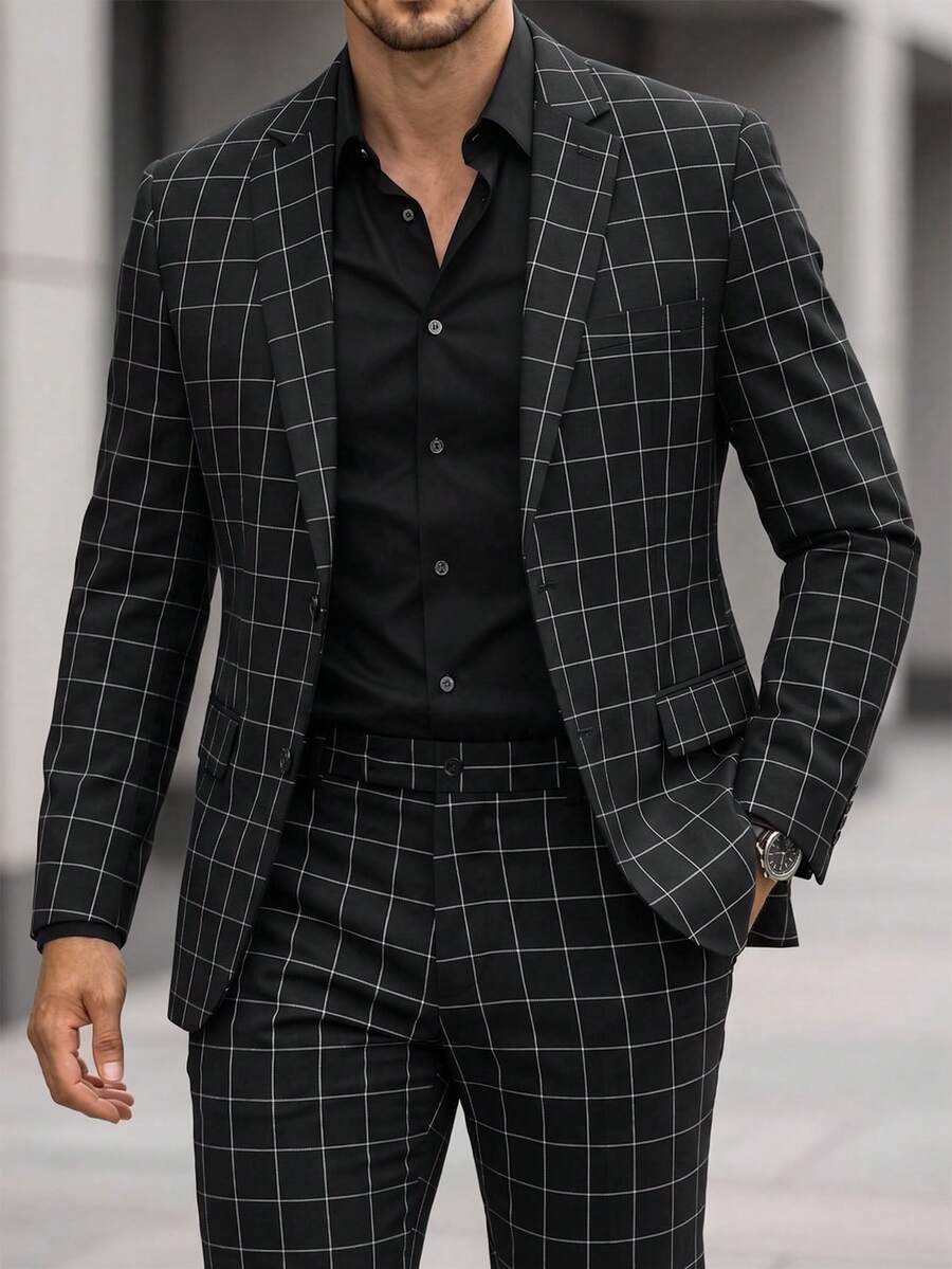 Men's Suit Blazer and Pants Set Slim Business Formal – Garvon