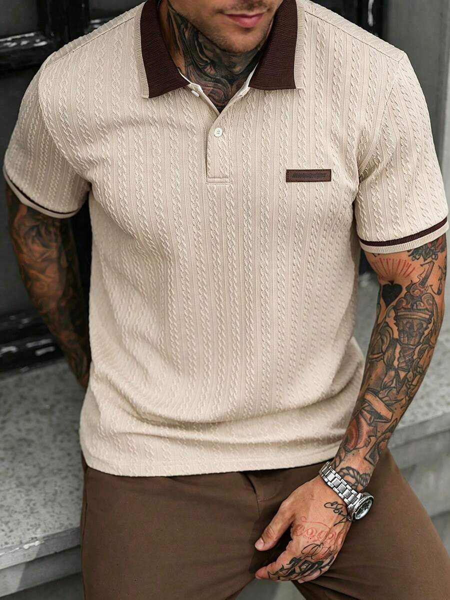 Mens Polo Shirt Contrast Binding Knit Short Sleeve – Valron