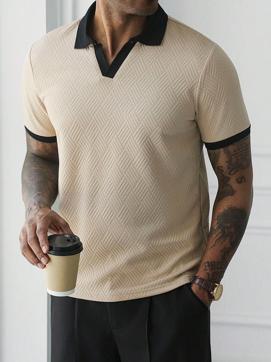 Mens Polo Shirt Contrast Binding Knit Short Sleeve – Valron