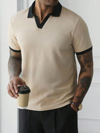 Mens Polo Shirt Contrast Binding Knit Short Sleeve – Valron
