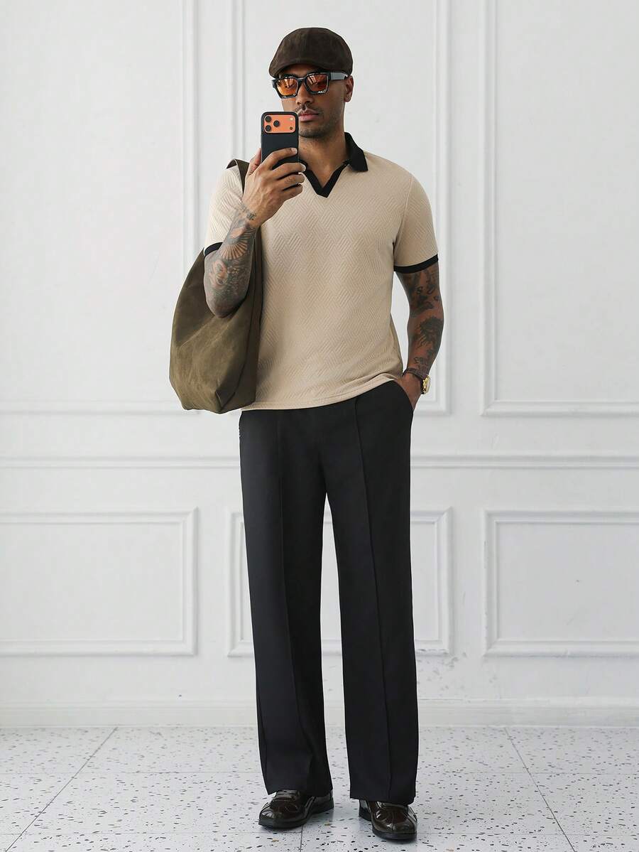 Mens Polo Shirt Contrast Binding Knit Short Sleeve – Valron