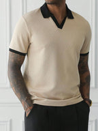 Mens Polo Shirt Contrast Binding Knit Short Sleeve – Valron