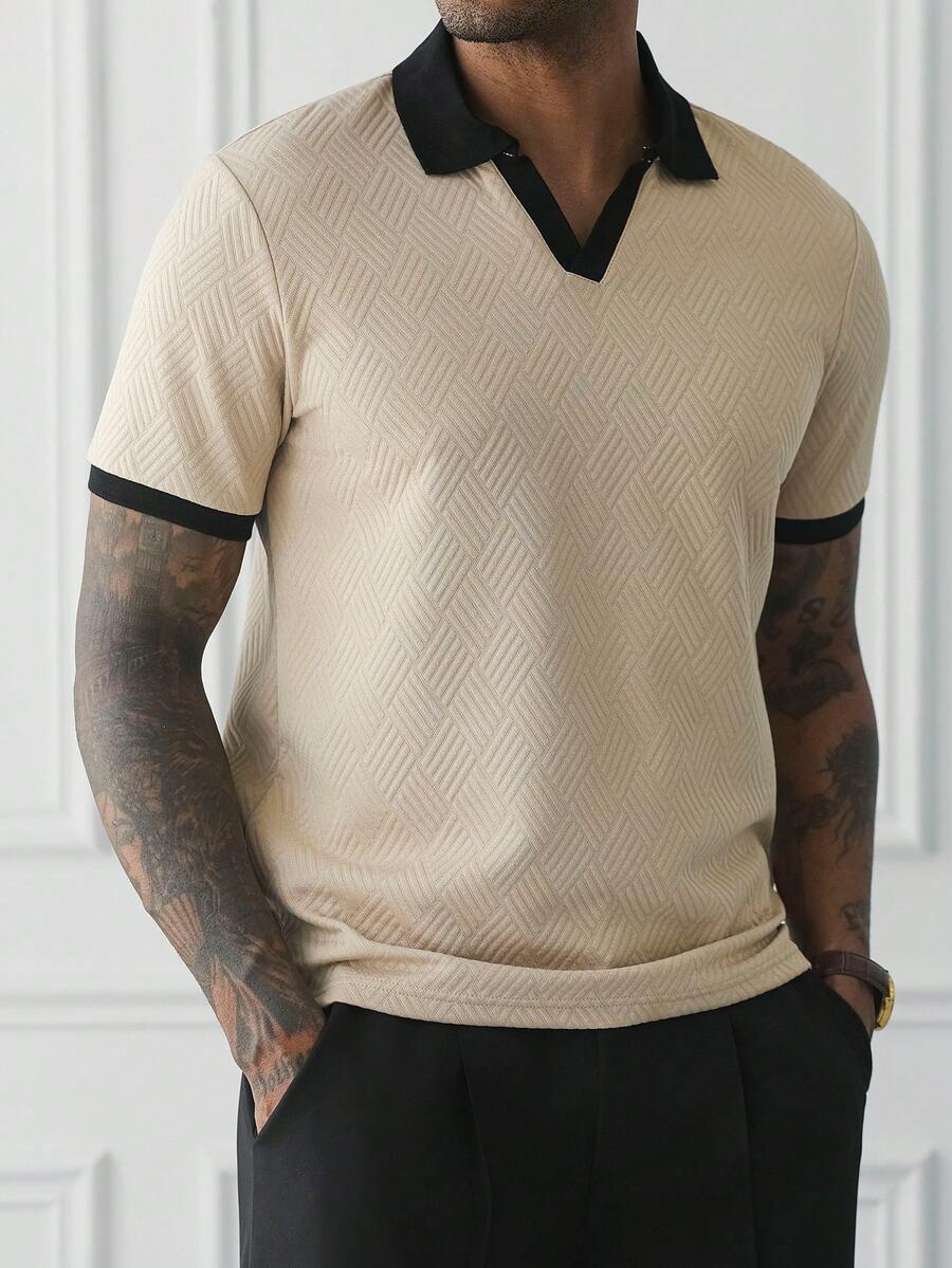 Mens Polo Shirt Contrast Binding Knit Short Sleeve – Valron