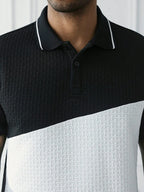 Mens Polo Shirt Geometric Jacquard Knit Short Sleeve – Balvex