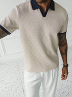 Mens Polo Shirt Contrast Binding Knit Short Sleeve – Valron