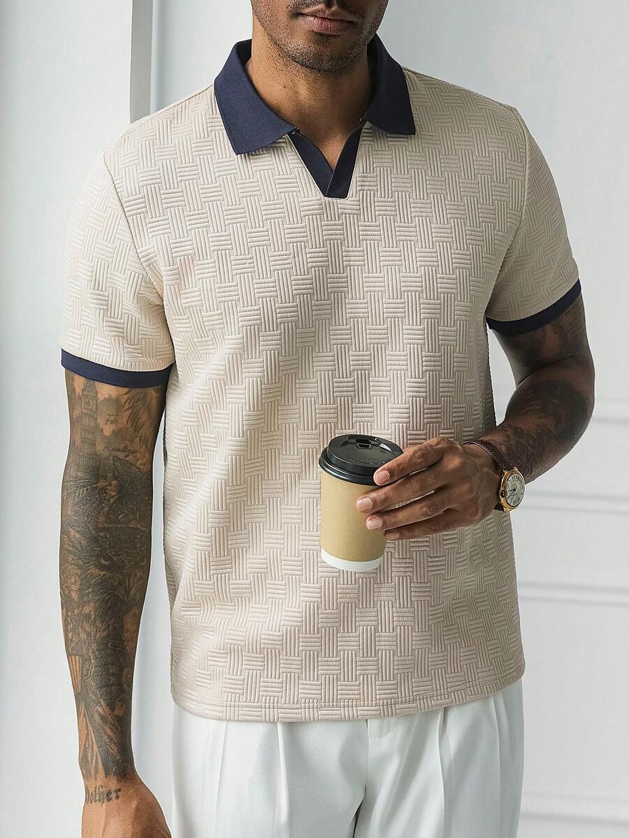 Mens Polo Shirt Contrast Binding Knit Short Sleeve – Valron