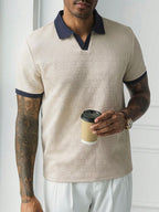 Mens Polo Shirt Contrast Binding Knit Short Sleeve – Valron