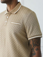 Mens Polo Shirt Geometric Jacquard Knit Short Sleeve – Balvex