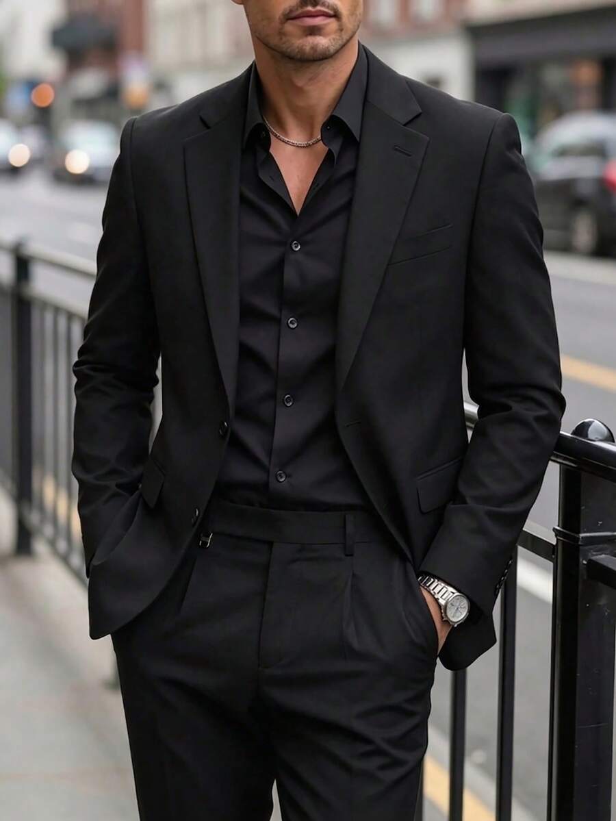 Mens Trouser Suit Shawl Collar Blazer Two-Piece Set – Vandro