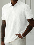 Mens Polo Shirt Geometric Jacquard Knit Short Sleeve – Balvex