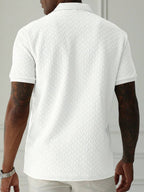 Mens Polo Shirt Geometric Jacquard Knit Short Sleeve – Balvex