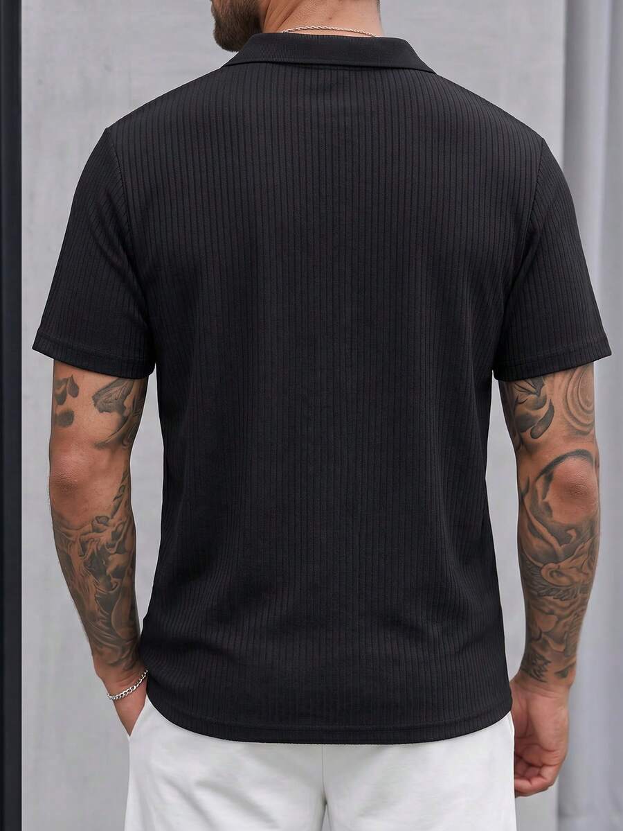 Mens Polo Shirt Geometric Jacquard Knit Short Sleeve – Balvex