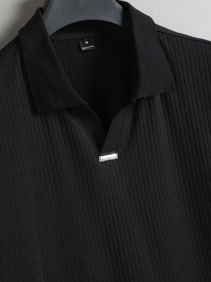Mens Polo Shirt Geometric Jacquard Knit Short Sleeve – Balvex