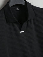 Mens Polo Shirt Geometric Jacquard Knit Short Sleeve – Balvex