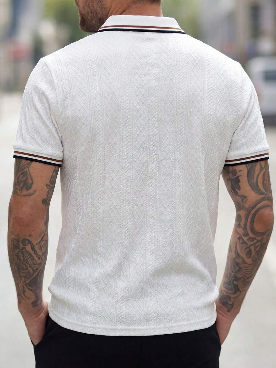 Mens Polo Shirt Contrast Binding Knit Short Sleeve – Valron