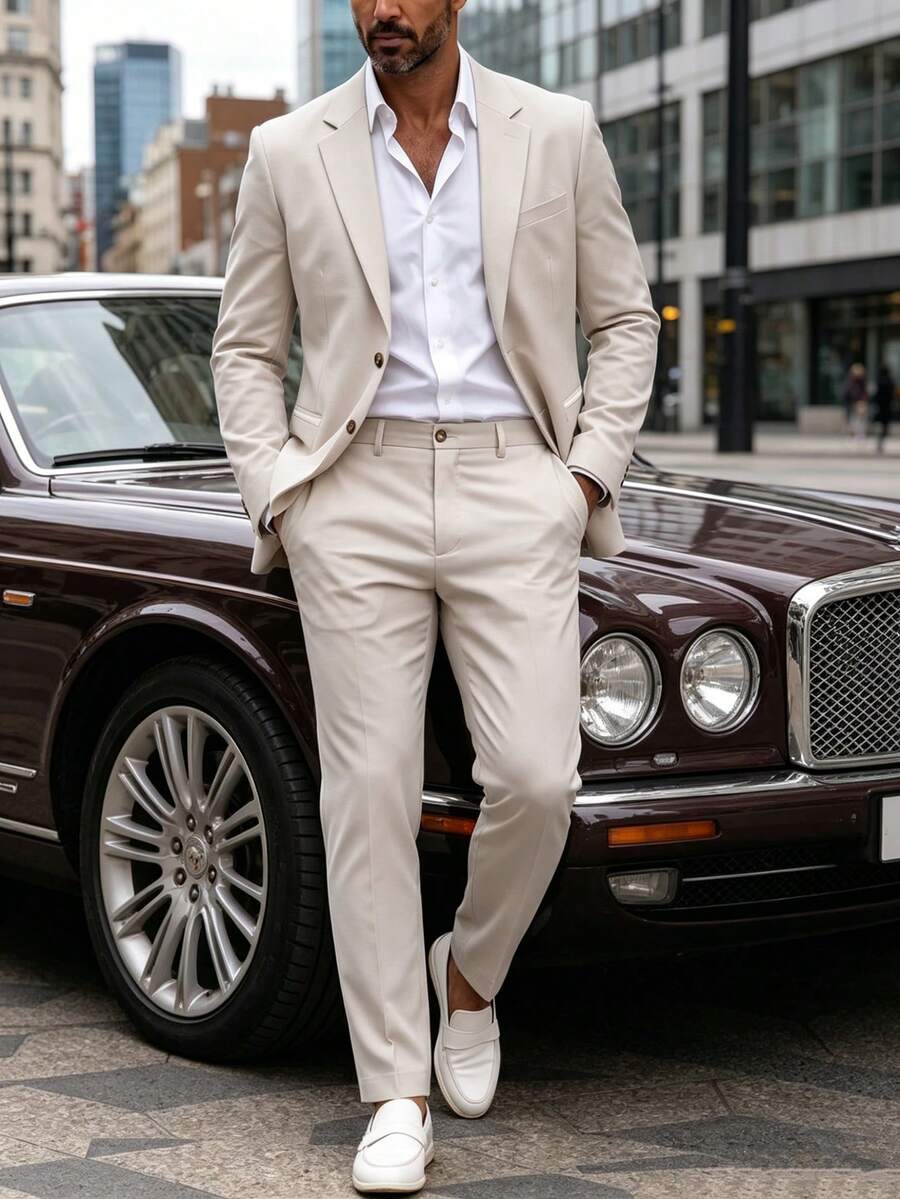 Men's Suit Blazer and Pants Set Slim Business Formal – Garvon