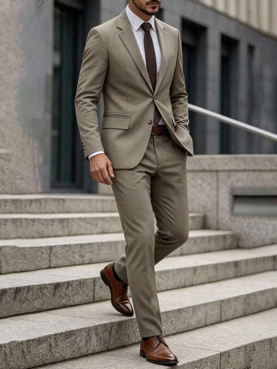 Men's Suit Blazer and Pants Set Slim Business Formal – Garvon