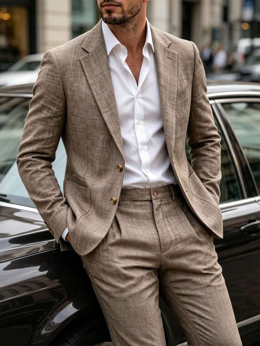 Men's Suit Blazer and Pants Set Slim Business Formal – Garvon
