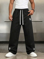 Mens Pant Wide Leg Drawstring Sweatpant Solid Relaxed Fit – Galdron