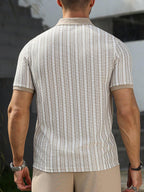 Mens Polo Shirt Geometric Jacquard Knit Short Sleeve – Balvex