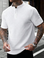 Mens Polo Shirt Geometric Jacquard Knit Short Sleeve – Balvex