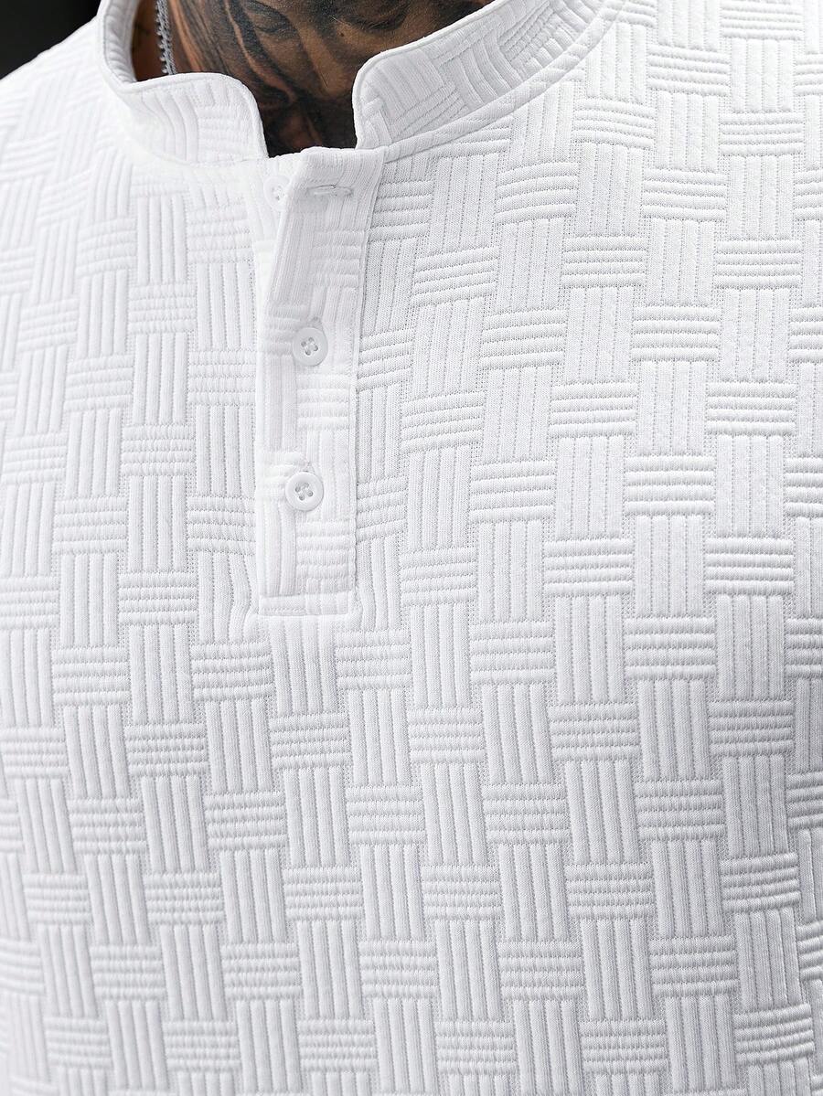 Mens Polo Shirt Geometric Jacquard Knit Short Sleeve – Balvex