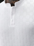 Mens Polo Shirt Geometric Jacquard Knit Short Sleeve – Balvex