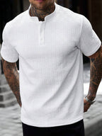 Mens Polo Shirt Geometric Jacquard Knit Short Sleeve – Balvex