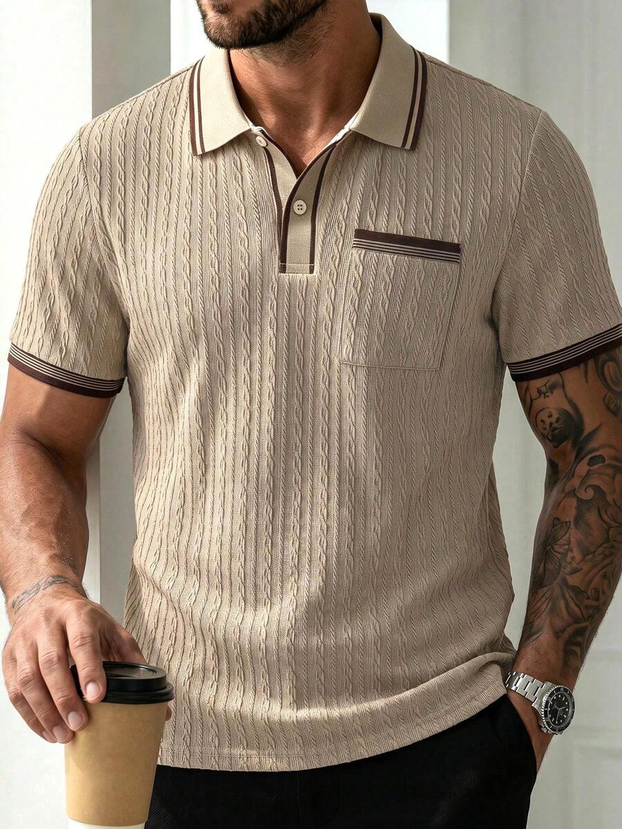 Mens Polo Shirt Contrast Binding Knit Short Sleeve – Valron