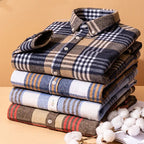Cotton Flannel Shirt Brushed Texture Button-Down – Farro